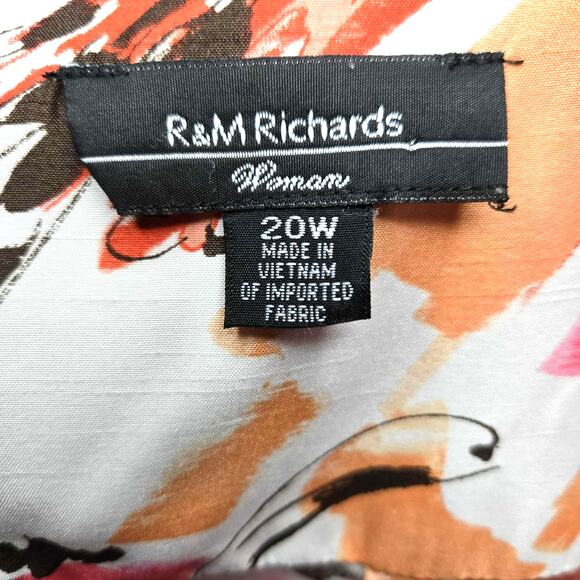 R&M Richards Multi Tropical Bloom Sleeveless Dress Size 20W - Picture 3 of 4